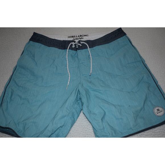 Billabong Low Ride Swimming Board Shorts Mens Size 34 Blue Tropical - Picture 1 of 8